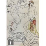 ALBERT WAINWRIGHT (1898-1943) - A sketch depicting studies of nude male figures in various poses,