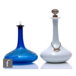 A Georgian Mell decanter circa 1830, of squat ovoid form with tall collar neck all in an opaque opal