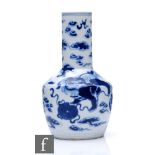 A Chinese 19th Century blue and white 'Shishi' vase, decorated with a series of shishi before clouds