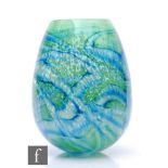 A contemporary OurGlass studio glass vase, of ovoid form internally decorated with mottled opal