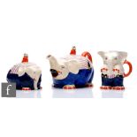 A 1930s Art Deco John Steventon & Sons Royal Venton Ware nursery trio comprising teapot, milk jug