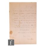 A 19th Century letter written to Mr Wilde (Oscar) addressed to the Hotel du Caf Antibes dated Feb 11