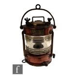 An early 20th Century ships copper and brass lantern, maker William Harvie & Co Ltd Birmingham B.