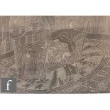 KAREL LEK, MBE, RCA (1929-2020) - The Nursery, etching in sepia, signed in the plate, signed in