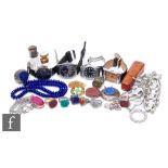 A small parcel of assorted jewellery, watches and other items to include an intaglio cut desk