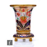 A 19th Century Spode Copelands China vase of compressed form with a flared neck decorated with