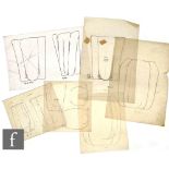A collection of Whitefriars master artworks in pencil and pen and ink on tracing paper with a