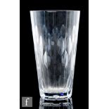 A post war Stourbridge clear crystal glass vase designed by Irene Stevens for Webb Corbett, of