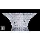 A 20th Century American clear crystal cut bowl, of oval section, the body finely cut with bands of