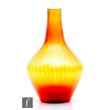 A post war Czech glass vase designed by Jan Gabrhel for Chulm U Trebone, of shouldered form with