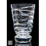 A mid 20th Century clear crystal glass vase in the manner of Irene Stevens for Webb Corbett, circa