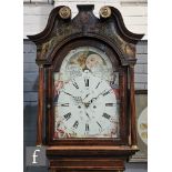 An early 19th Century oak and mahogany crossbanded longcase clock with eight-day movement, the 14