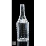 A late 18th Century condiment bottle circa 1775, of shouldered bottle form with panels of slice