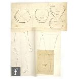 A collection of Whitefriars prepatory drawings in pencil on tracing paper and paper, to include