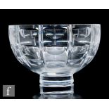 A post war Stuart & Sons clear cut crystal glass bowl designed by John Luxton, of circular footed