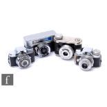 A collection of sub-miniature cameras, to include a Sanwa Mycro, Japanese Hit camera, a Kunik