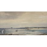 WILLIAM FERGIE (1893-1971) - A view of Lindisfarne, watercolour, signed, framed, 25cm x 49cm,