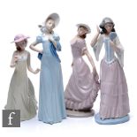 A group of 20th Century Lladro Nao figures to comprise, Lady with Mirror, Gentle Breeze, model 1158,