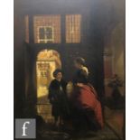 MANNER OF PIETER DE HOOCH - A woman and boy in an interior, oil on panel, a 19th Century copy,