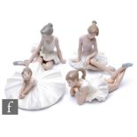 A collection of later 20th Century Spanish Lladro Nao figures of ballerinas in various poses,
