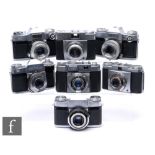 A collection of Zeiss cameras, to include two Contaflex with Pentar 2.8 with f45mm, Contina