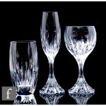 A pair of contemporary Baccarat Massena pattern clear cut crystal champagne glasses, complete with