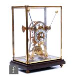 A late 20th Century Congreave style brass ball and bar operated clock, single fusee movement with