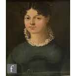 ENGLISH SCHOOL (EARLY 19TH CENTURY) - 'Portrait of a young lady wearing a green dress with lace