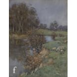 GEORGE FREDERICK NICHOLLS, RA (1850-1935) - 'The Avon at Evesham', watercolour, signed, framed, 37cm