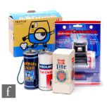 A collection of novelty cameras, to include four 110 format beer cans, together with a Fujifilm