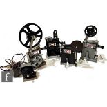 Four 1930s Pathescope ACE 9.5mm film projectors, one projector with a motor. (4)