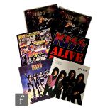 Kiss - A collection of LPs, to include two copies of Alive!, Casablanca, stereo, CBC 4011/4012,