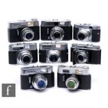A collection of Voigtländer 35mm rangefinder cameras, to include Vito II, Vitoret, Vitomatic IIa,