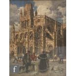 TERRICK WILLIAMS (1860-1936) - 'The Rebuilding of St. Mary Redcliffe by William Canynges in 1452',