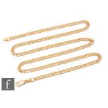 An 18ct hallmarked double filed curb link chain, weight 19.8g, length 59cm, terminating in lobster