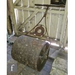 A late 19th to early 20th Century garden roller, height 133cm. NB - The buyer to arrange own