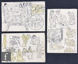 Albert Wainwright (1898-1943) - Three sketchbook pages depicting studies from the British Museum