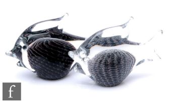 Josef & Benito Marcolin - FM Konstglas - Ronnerby - A graduated pair of stylised fish cased in clear