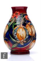 Rachel Bishop - Moorcroft Pottery - A vase of ovoid form with flared neck, shape 7/7, decorated in