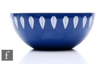 Catherineholm - A 1960s Scandinavian enamelware  'Lotus' bowl, the blue bowl, picked out with a