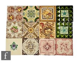 Assorted makers - A collection of 19th Century dust pressed tiles from Cambell, Henry Richards, J.H.