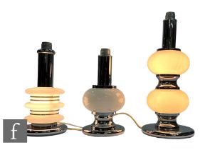 Solken Leuchten - A collection of German 1970s Space Age table lamps, each of similar form, with