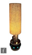 Unknown - German - A large post war Fat Lava ceramic table lamp with stepped cylindrical body with