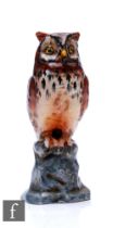 Zaccagnini - A 1950s Italian model of a stylised owl sitting on a rock, model no. 2166, marks to the