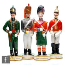 Clarice Cliff - The Old Brigade - A group of four hand modelled figures of soldiers circa 1952, to