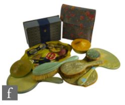 Unknown - A collection of 1950s/60s dressing table items, to include Bakelite mirrors, trays, lidded