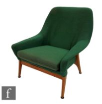 Parker Knoll - A model PK 938 'Maldon' armchair, upholstered in green hopsack fabric over a