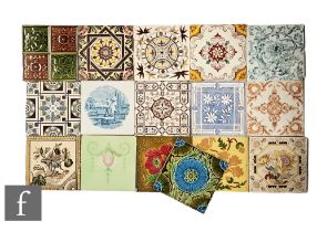 Assorted makers - A collection of 19th Century dust pressed tiles from William Wood, Mintosn Ltd,