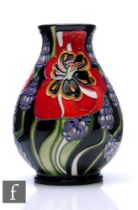 Emma Bossons - Moorcroft Pottery - A small vase of ovoid form with flared neck, shape 7/5, decorated