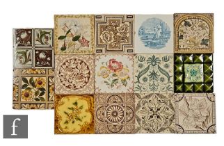 Assorted makers - A collection of 19th Century dust pressed tiles from Alfred Meakin,